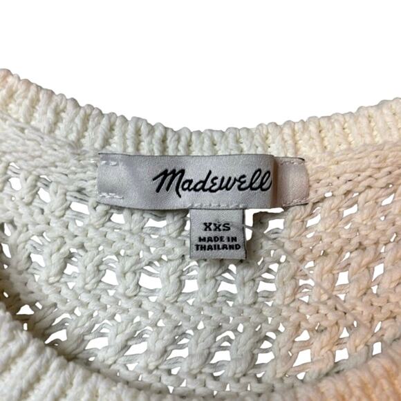 Madewell Ivory Crochet Knit Tank Top XXS 100% Cotton Sweater Vest NWT - Picture 7 of 9